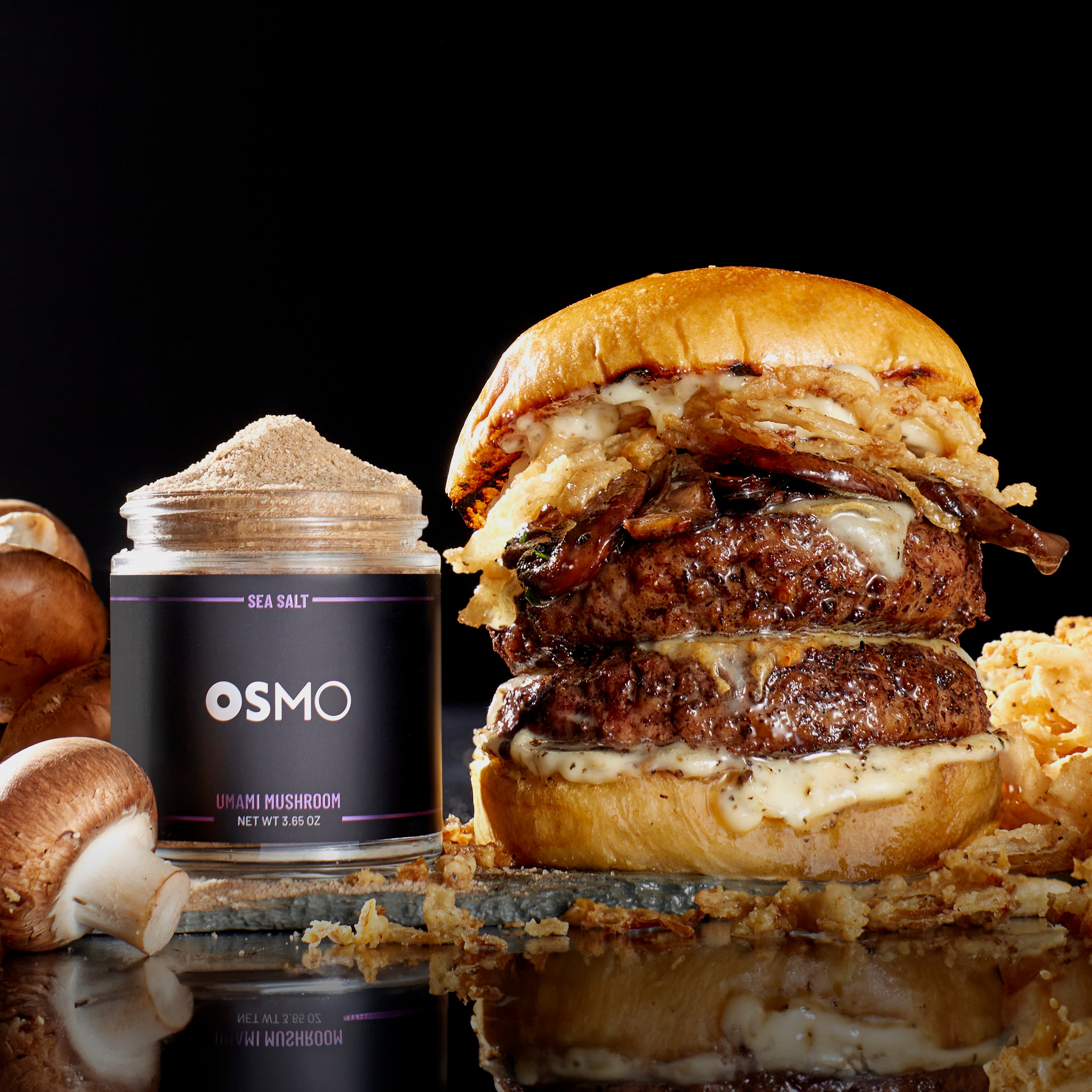 umami burger and sea salt